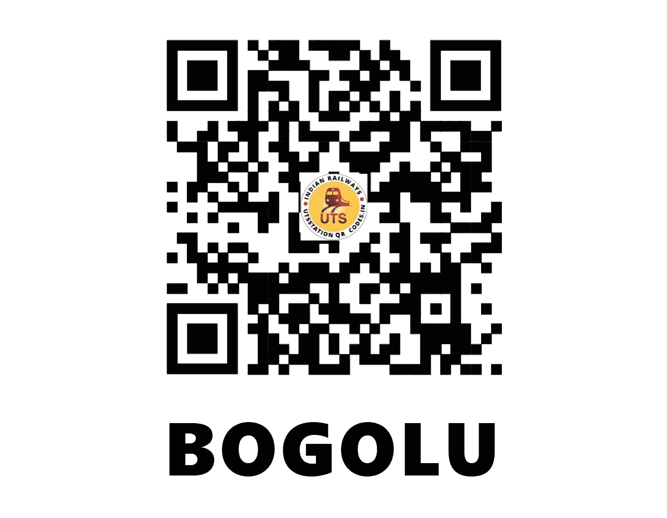 UTS QR Code for BOGOLU - BVO - SC (ANDHRA PRADESH)